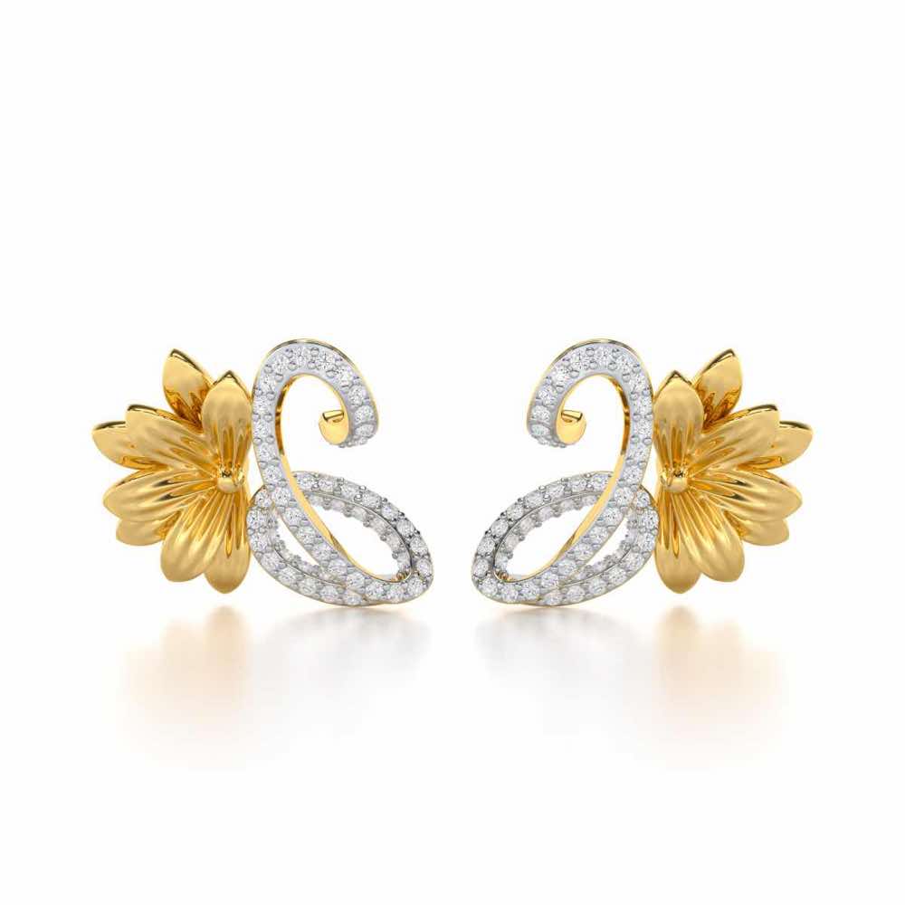 Aurora Bloom Diamond Stud Earrings