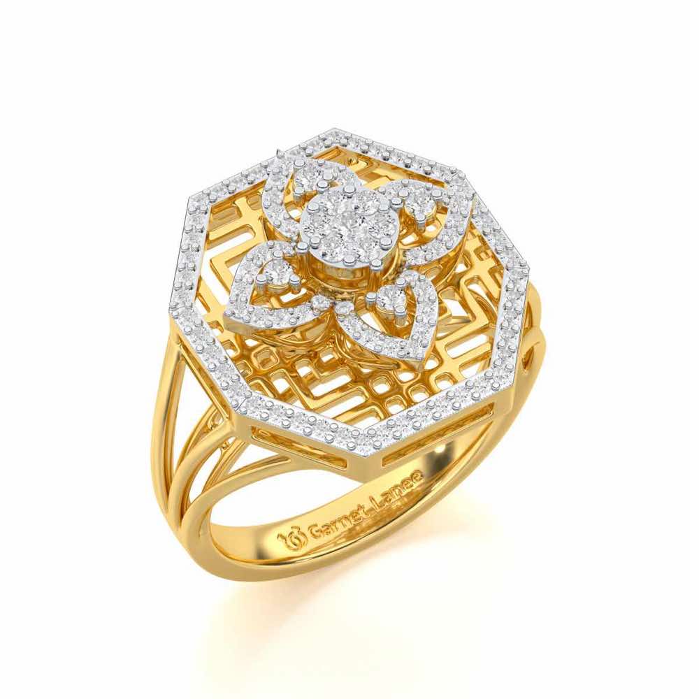 Polished Pinnacle Diamond Ring