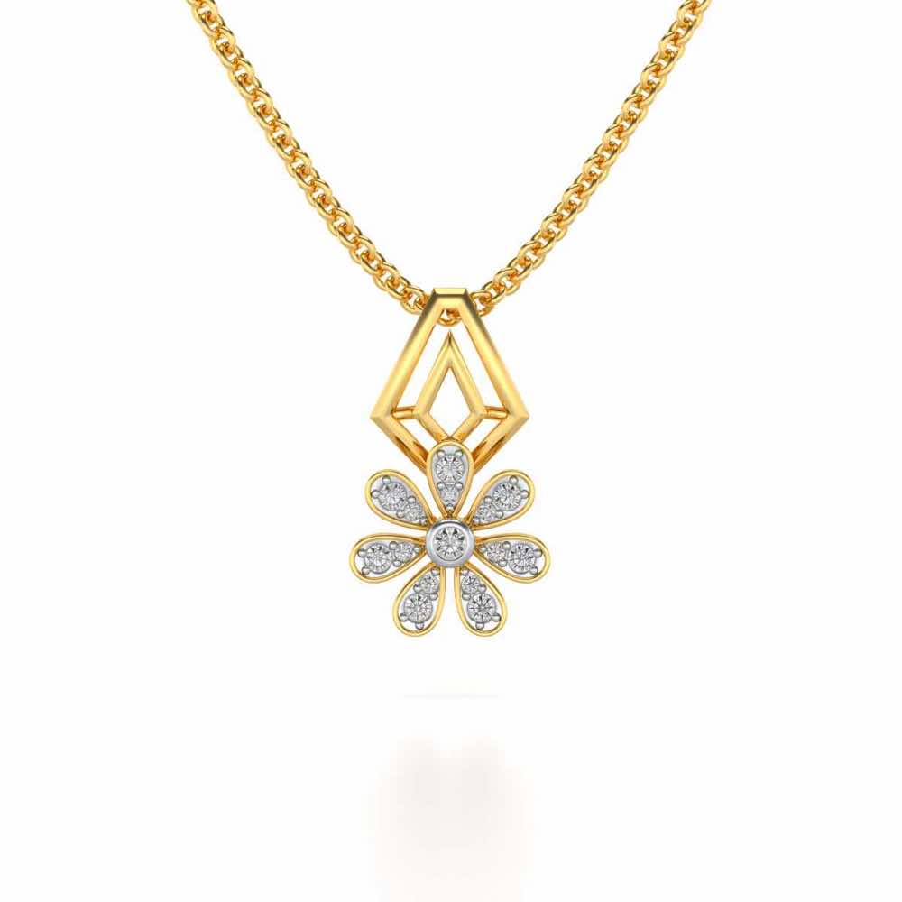 Simple Flower Diamond Pendant