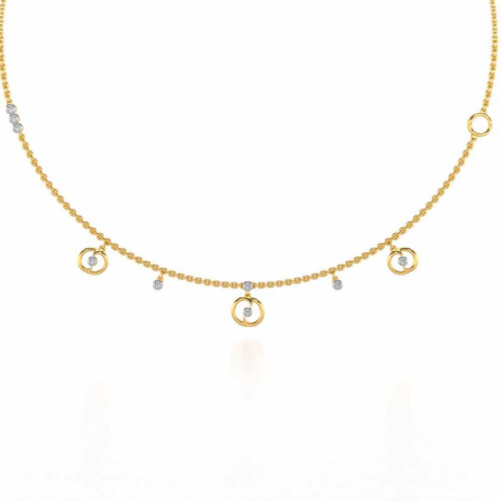Tri Hanging Drop Diamond Necklace