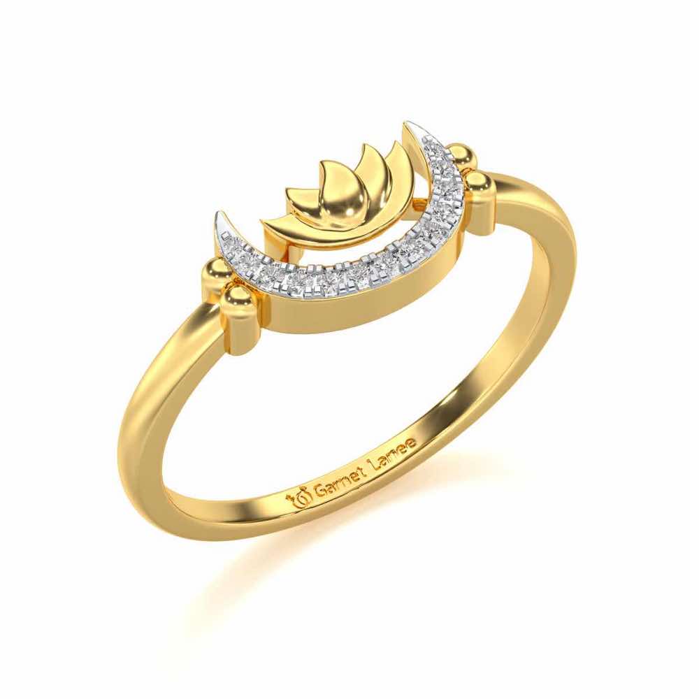 Lotus Moon Diamond Ring