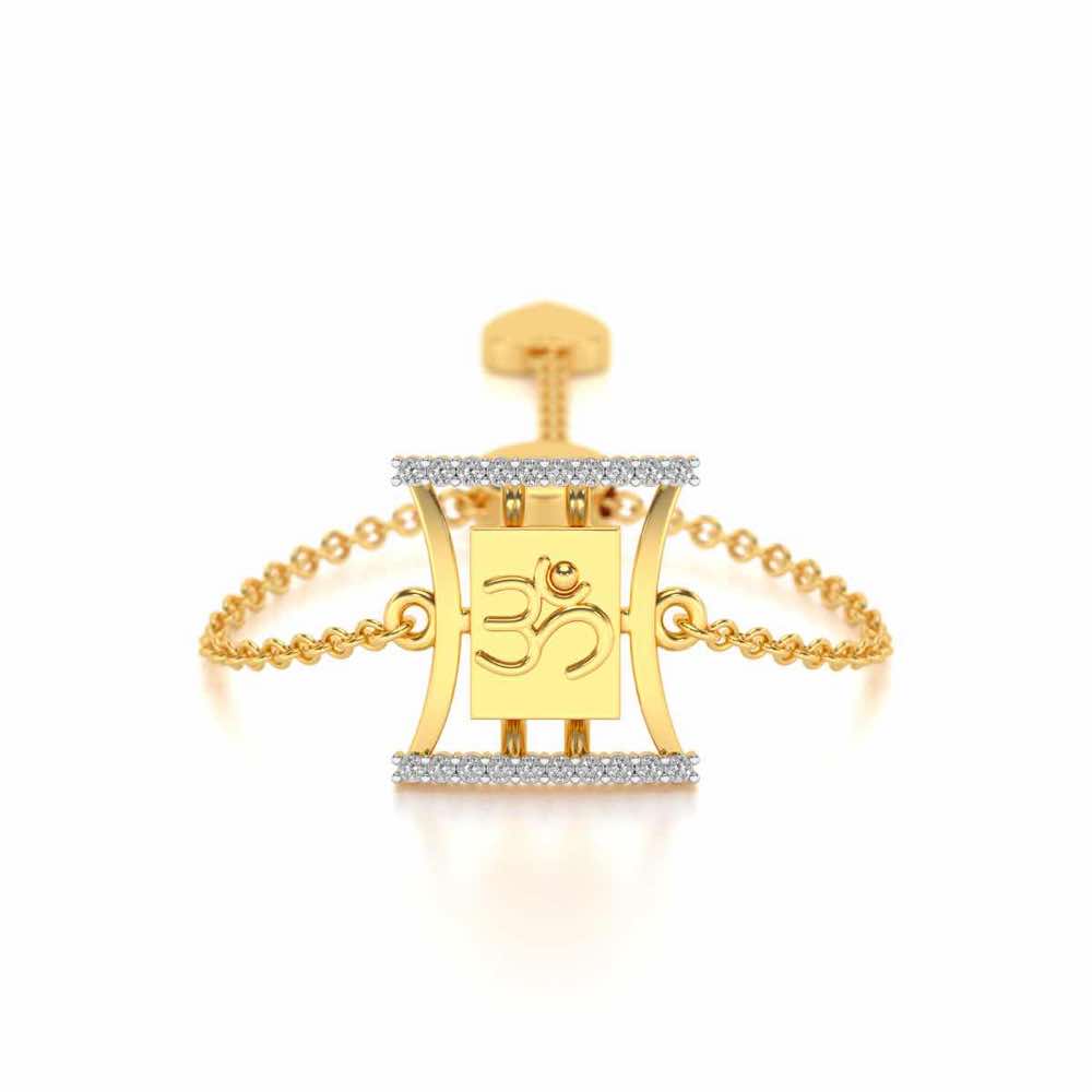 Sacred Om Adjustable Diamond Ring