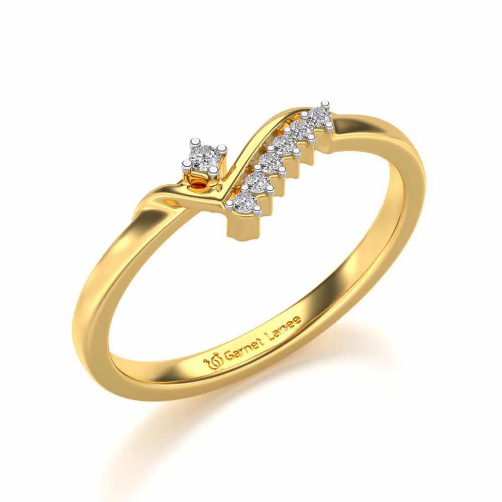 Shiny Wave Diamond Ring